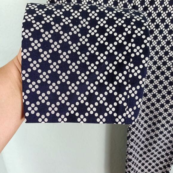 CROWN & IVY Petite Womens Navy Blue White 8P Polka Dot Ankle Dress Pants Stretch - Picture 4 of 11